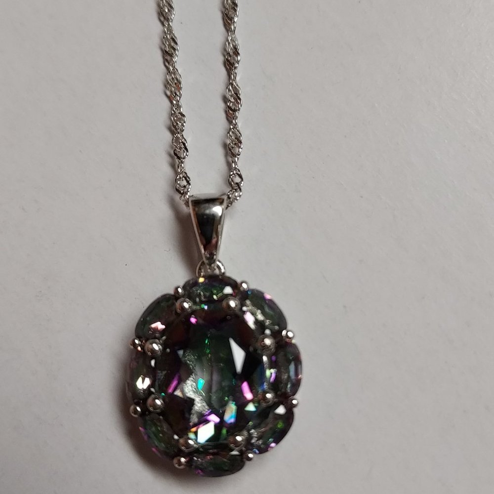 MULTICOLORED QUARTZ PENDANT